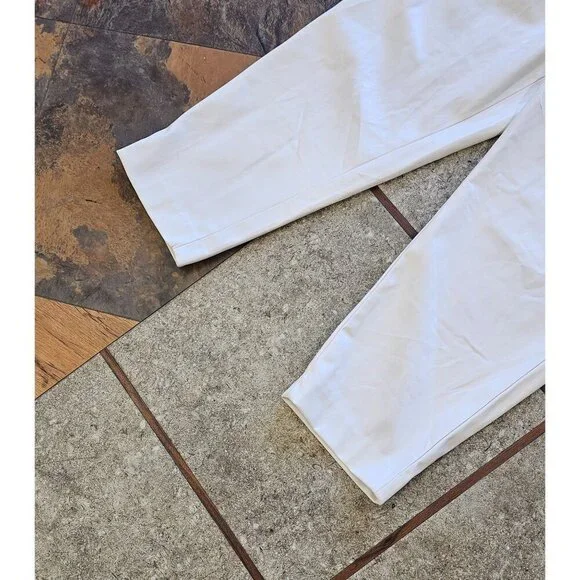 Anne Klein White Faux Leather Women's Cropped Pants Size XL